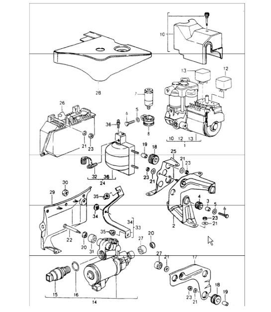 Diagram 605-00 Porsche 964 (911) (1989-1994) Wheels, Brakes
