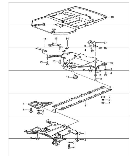 Diagram 801-45 Porsche Boxster 986/987/981 (1997-2016) Carrocería