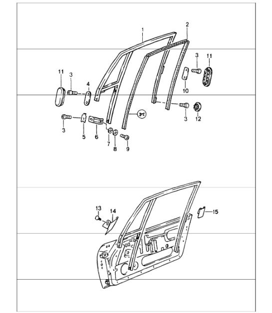 Diagram 804-15 Porsche 964 (911) (1989-1994) Carrosserie