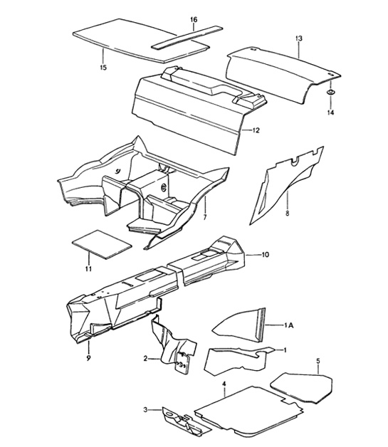 Diagram 807-15 Porsche 914 (1970-1976) Carrosserie