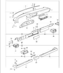 dashboard knee protection strip for cars without airbag 964 1989-94