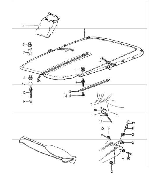Diagram 811-40 Porsche 991 (911) MK2 2016-2018 Carrosserie
