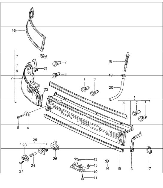 Diagram 905-05 Porsche 996 (911) (1997-2005) Electrical equipment