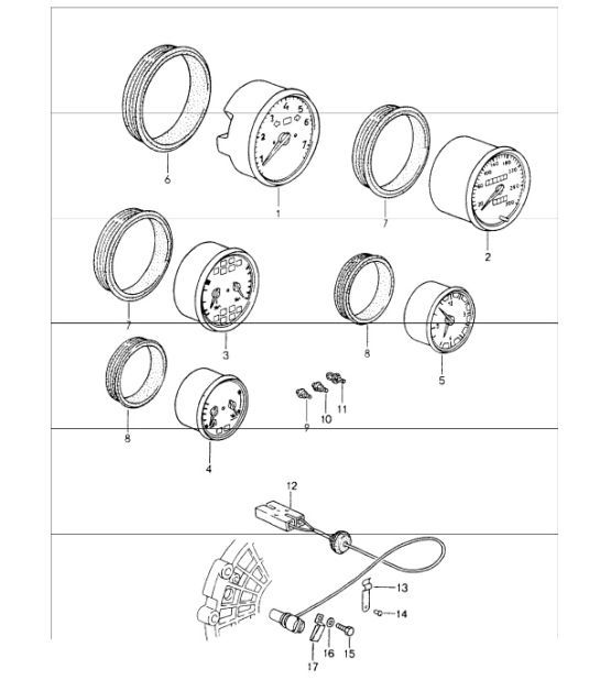 Diagram 906-00 Porsche 996 C4 3.6L 09/01-2005 Electrical equipment