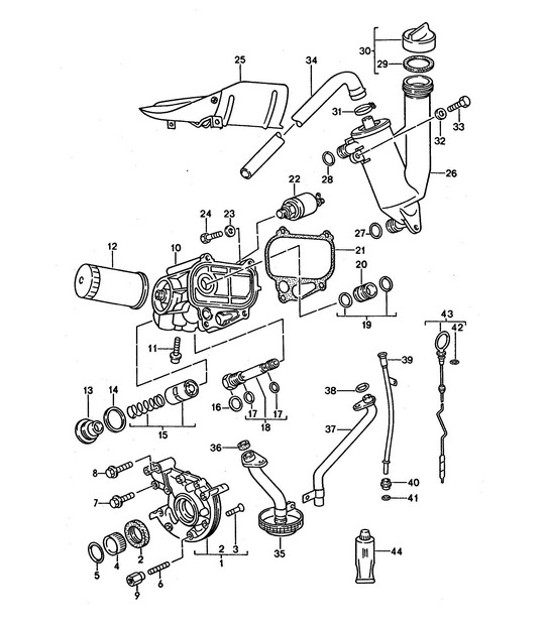 Diagram 104-000 Porsche Cayenne Turbo 4.5L 2003>> Engine