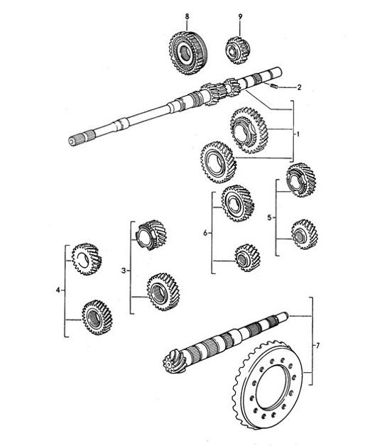 Diagram 303-000 Porsche 991 (911) MK2 2016-2019 Transmission