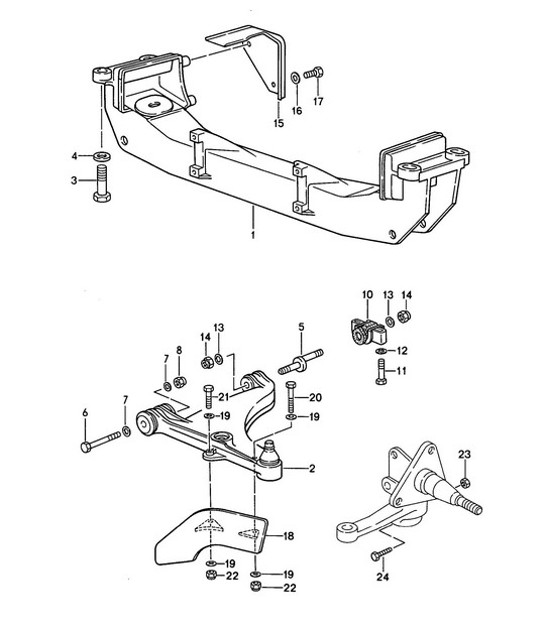 Diagram 401-000 Porsche Cayenne S 4.5L V8 2003>> Eje delantero, dirección 