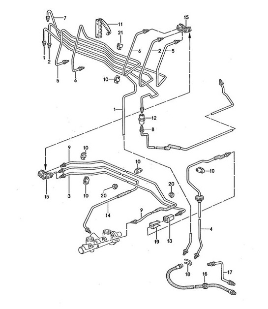 Diagram 604-005 Porsche 996 C4 3.4L 1997-08/01 Ruote, freni