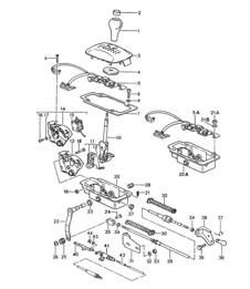 Selector lever / SHIFT-LOCK KEY-LOCK (PR: M249, Tiprtonic transmission) 968 1992-95