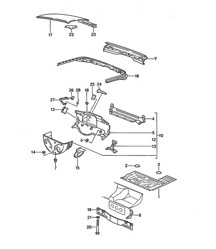 Transmission carrier / Boot floor plate / Roof  968 1992-95