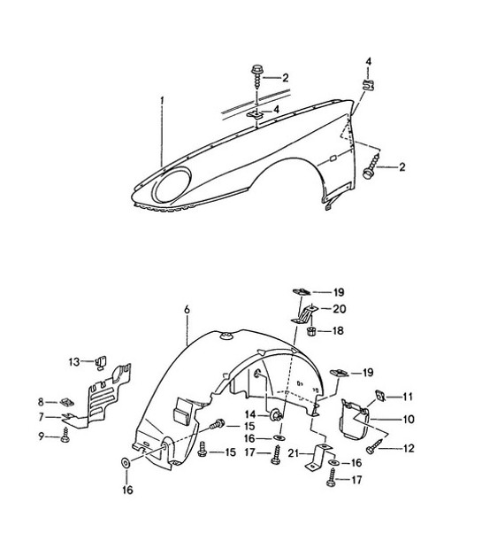 Diagram 801-025 Porsche 968 (1992-1995) Carrocería