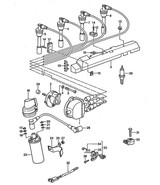 Diagram 901-000 Porsche 996 C4 3.4L 1997-08/01 Materiale elettrico