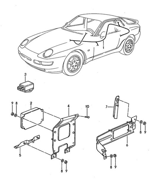 Diagram 902-028 Porsche Panamera Turbo V8 4.8L Materiale elettrico