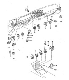 Switch / Ambient temperature gauge / Clock 968 1992-95