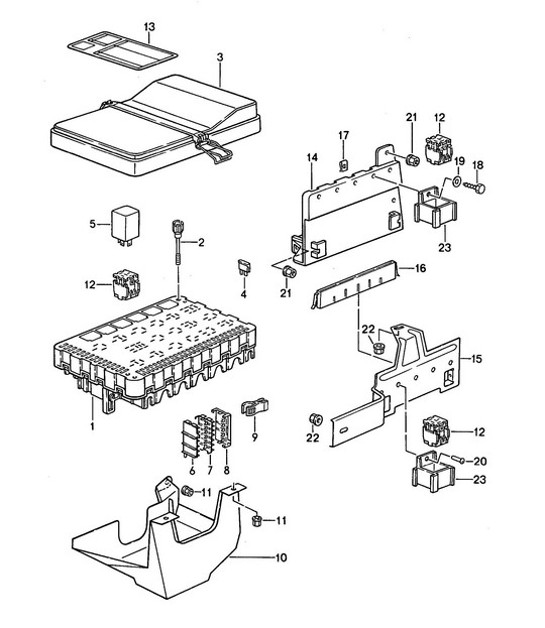 Diagram 903-005 Porsche 968 (1992-1995) Materiale elettrico