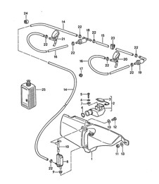 Windscreen washer system 968 1992-95