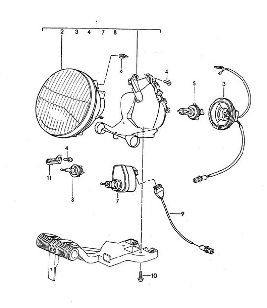 Diagram 905-000 Porsche 968 (1992-1995) Equipo eléctrico