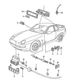 Interior light / Direction indicator light 968 1992-95