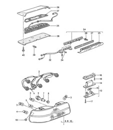 Rear light / License plate light / Additional brake light  968 1992-95