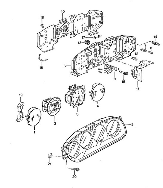Diagram 906-000 Porsche Boxster 986 2.7L 1999-02 Équipement électrique