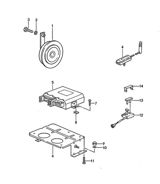 Diagram 909-000 Porsche 968 (1992-1995) Équipement électrique