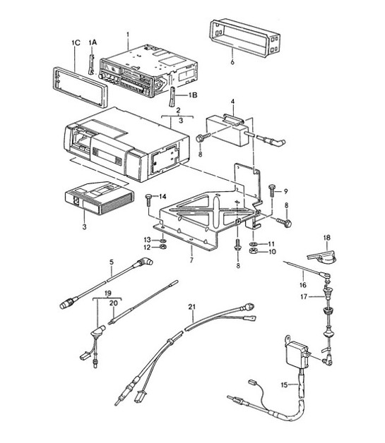 Diagram 911-000 Porsche 968 (1992-1995) Electrical equipment
