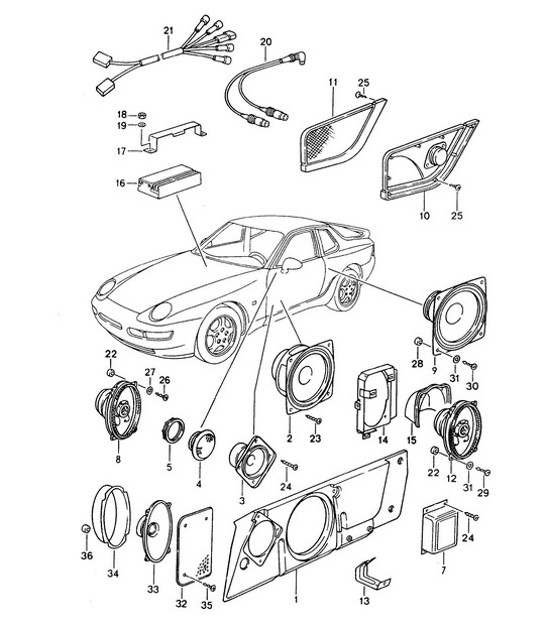 Diagram 911-005 Porsche 996 C2 3.4L 1997-08/01 Materiale elettrico