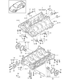 Crankcase housing / Individual parts (Model: 4840,4870, CXPA,CXRA, CXR,CWBA, CWB,CWCA,CWC) Panamera 970 (G1) 4.8L 2010-16