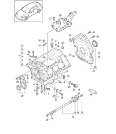 Crankcase housing / Individual parts  (Model: CGEA,CGE, CGFA) Panamera 970 (G1)  3.0L HYBRID 2012-16