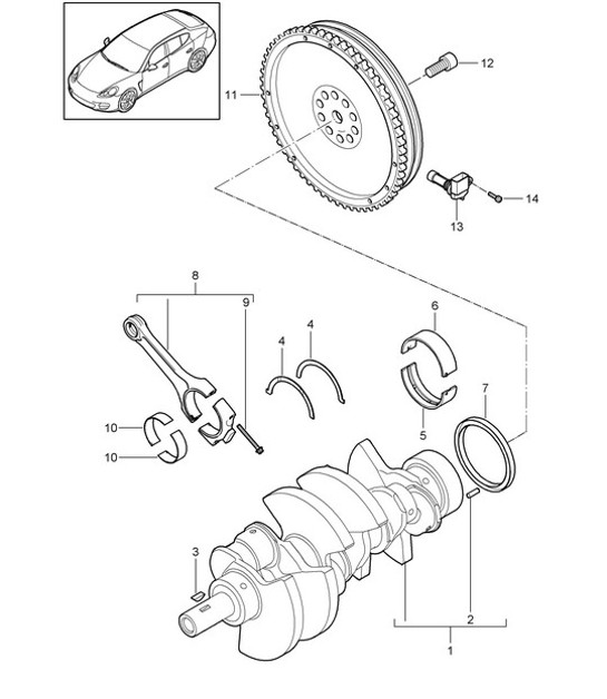 Diagram 102-010 Porsche Cayenne Coupé E-Híbrido V6 3.0L 340 CV 