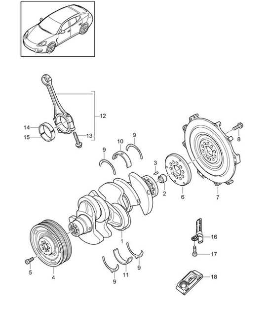 Diagram 102-015 Porsche 996 C4 3.4L 1997-08/01 Engine