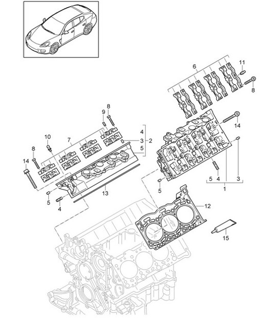 Diagram 103-010 Porsche Cayman S 3.4L 987C 2005-08 Engine