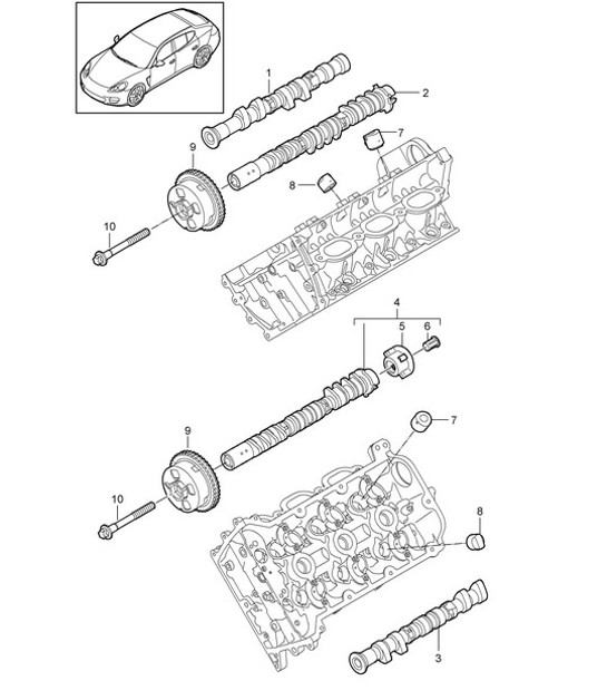 Diagram 103-050 Porsche Panamera 970 MK1 (2009-2013) Moteur