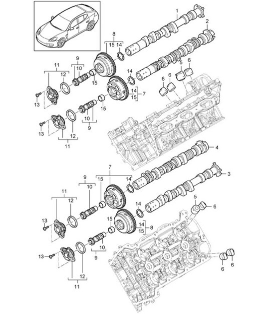 Diagram 103-051 Porsche 997 (911) MK2 2009-2012 Moteur