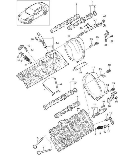 Diagram 103-052 Porsche 997 (911) MK2 2009-2012 Motor