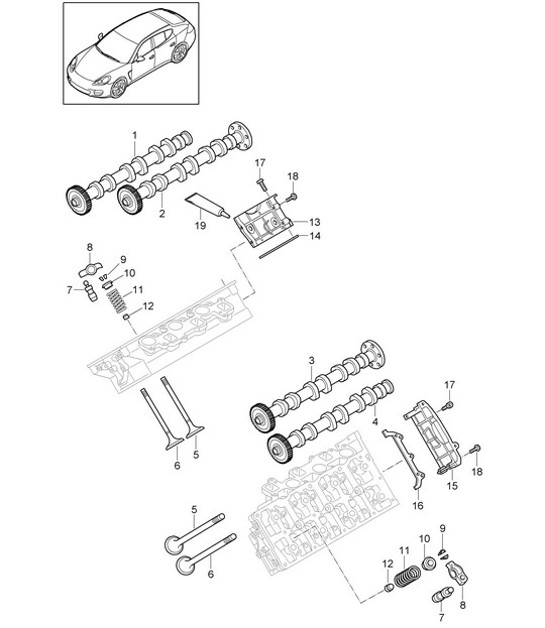 Diagram 103-055 Porsche 997 (911) MK1 2005-2008 Moteur