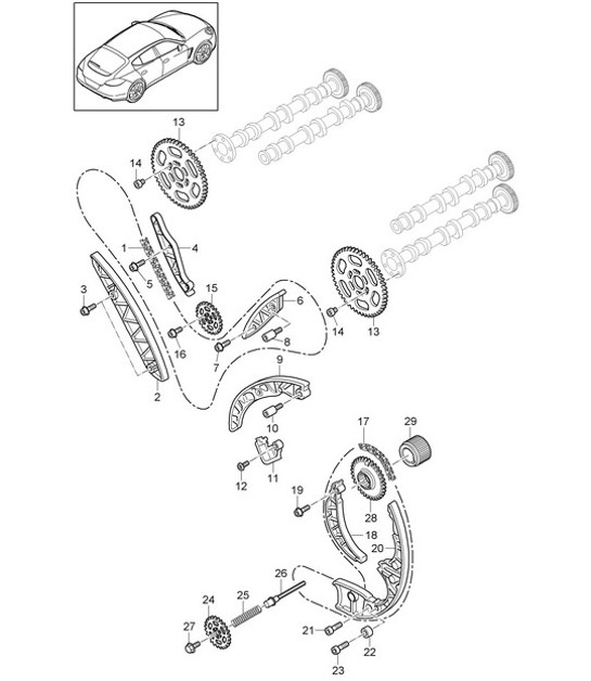 Diagram 103-080 Porsche Boxster Spyder 3.8L 2016 Motore