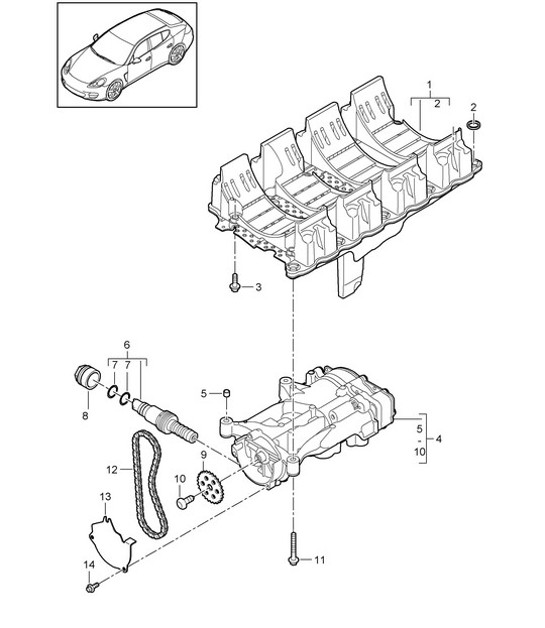 Diagram 104-000 Porsche 卡宴 Turbo S 4.5L 2006>> 引擎