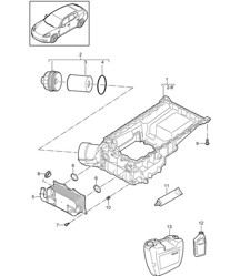 Alloggiamento conduttore olio/Filtro olio/Scambiatore di calore (Modello: 4820,4840, 4870,CXPA, CXRA,CXR, CWBA,CWB, CWCA,CWC) Panamera 970 (G1) 4.8L 2010-16