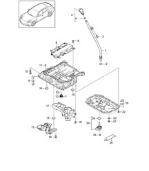Oil-conducting housing / Oil pump  / Oil sump (Model: CGEA,CGE, CGFA) Panamera 970 (G1) 3.0L HYBRID 2012-16