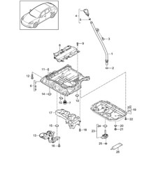 Oil-conducting housing / Oil pump  / Oil sump (Model: CGEA,CGE, CGFA) Panamera 970 (G1) 3.0L HYBRID 2012-16