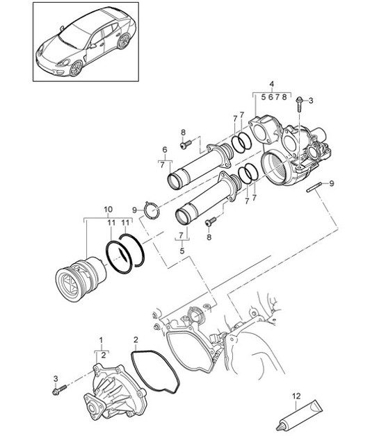 Diagram 105-002 Porsche Cayenne 3.2L V6 2003>> Motore