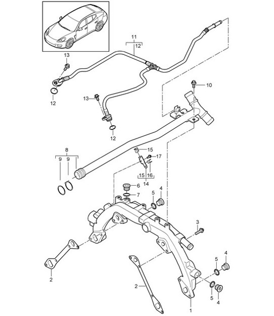 Diagram 105-015 Porsche Cayenne MK1 (955) 2003-2006 Moteur