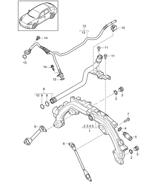 Diagram 105-020 Porsche 卡宴 E-Hybrid V6 3.0L 470Hp 