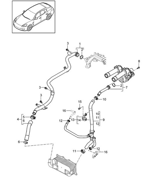 Diagram 105-032 Porsche Boxster GTS 718 4.0L PDK（400 马力） 引擎