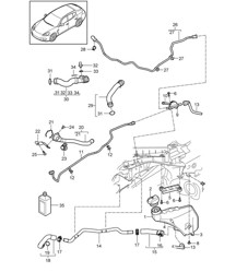 Sistema di raffreddamento del liquido di raffreddamento/vaso di espansione del liquido di raffreddamento (Modello: CGEA,CGE, CGFA) Panamera 3.0L HYBRID 2012-16