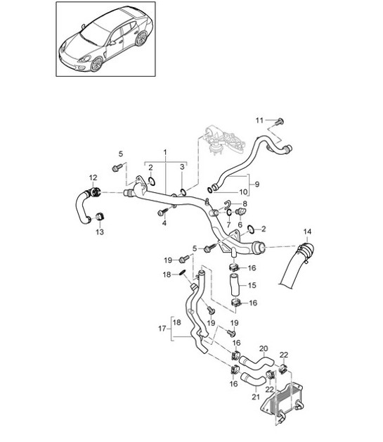 Diagram 105-050 Porsche 996 (911) (1997-2005) Engine