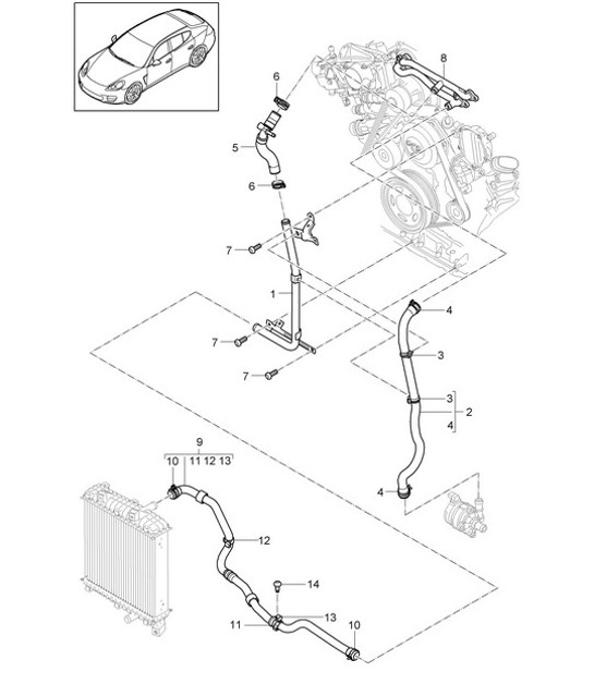 Diagram 105-057 Porsche Cayenne Turbo S 4.5L 2006>> Motore