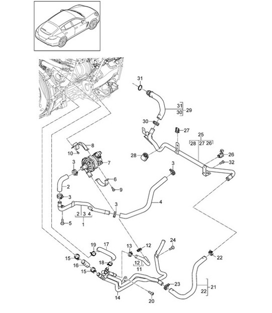 Diagram 105-061 Porsche 356 (1950-1965) Moteur