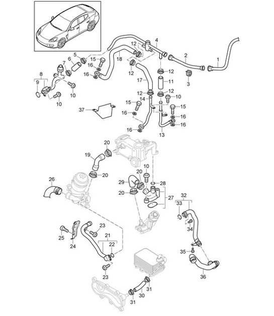 Diagram 105-070 Porsche Cayenne S 4.5L V8 2003>> Engine